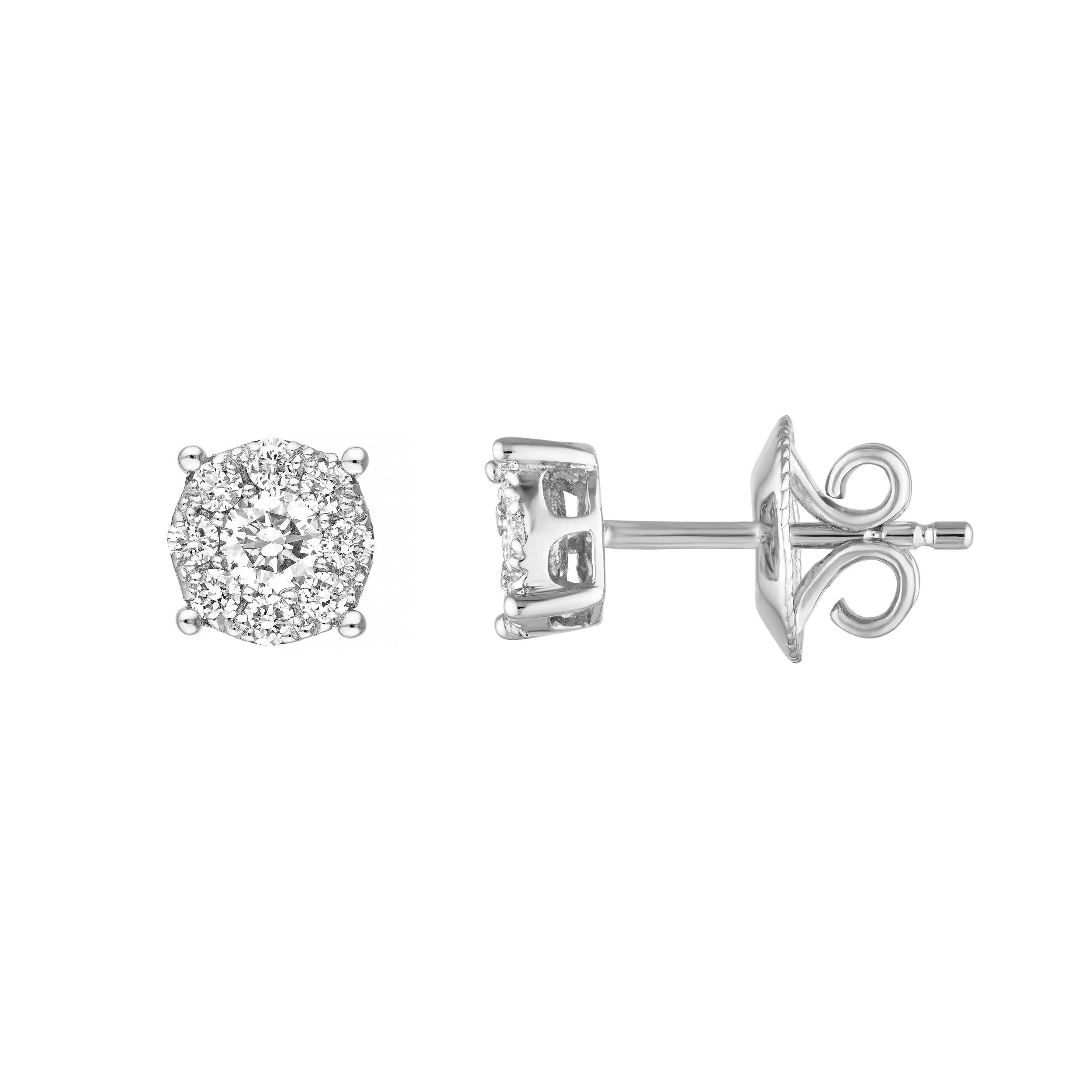 3/8tcw Diamond Frame Stud Earrings