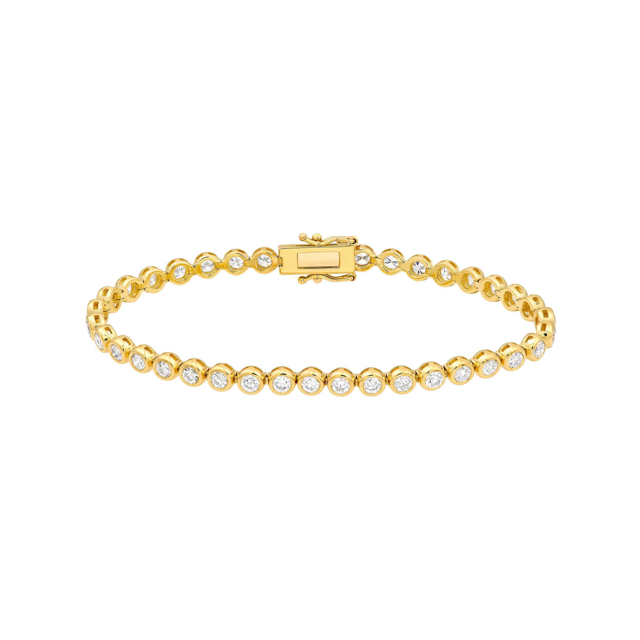 Bezel Set Diamond Tennis Bracelet (4-1/5tcw)