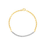 Two Tone 1.0tcw Diamond Paper Clip Bracelet