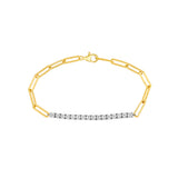 Two Tone 1-3/4tcw Diamond Paper Clip Bracelet