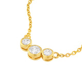 Bezel Set 3 Stone Graduated Necklace