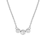 Bezel Set 3 Stone Graduated Necklace