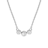 Bezel Set 3 Stone Graduated Necklace
