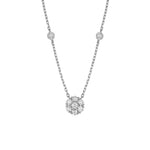 3/4tcw Diamond Cluster & Bezel Station Necklace