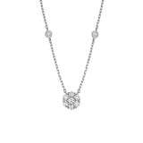 3/4tcw Diamond Cluster & Bezel Station Necklace