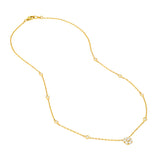 3/4tcw Diamond Cluster & Bezel Station Necklace