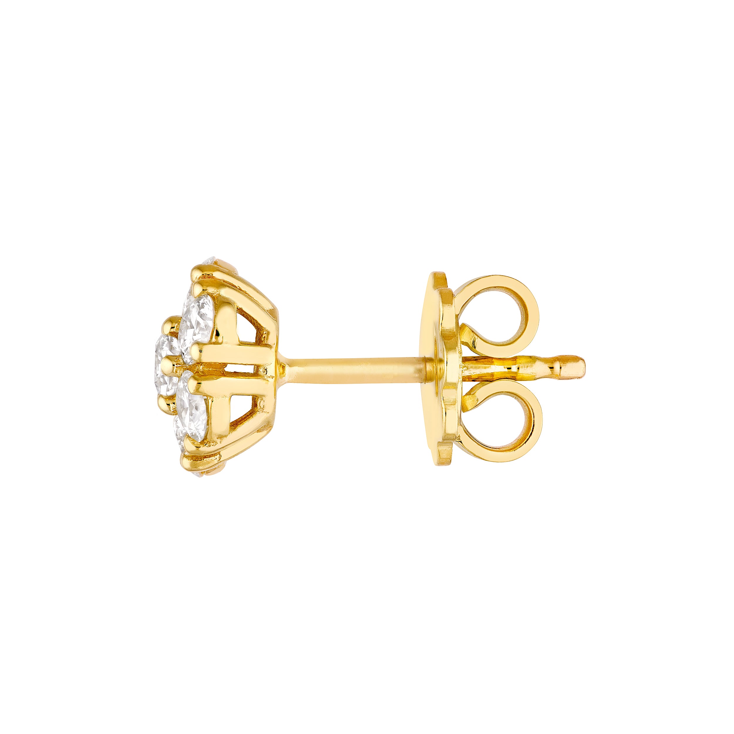 1tcw Diamond Cluster Stud Earrings