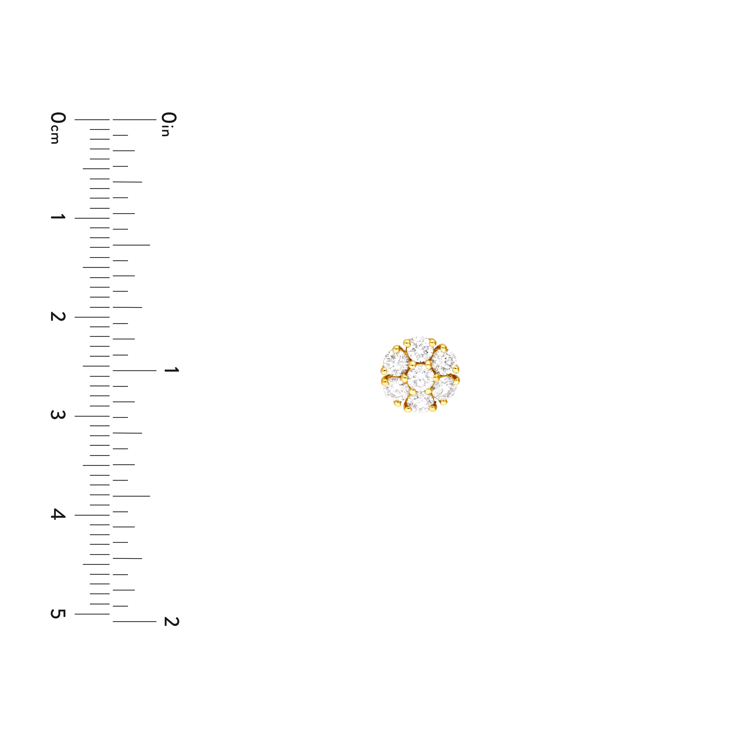 1tcw Diamond Cluster Stud Earrings