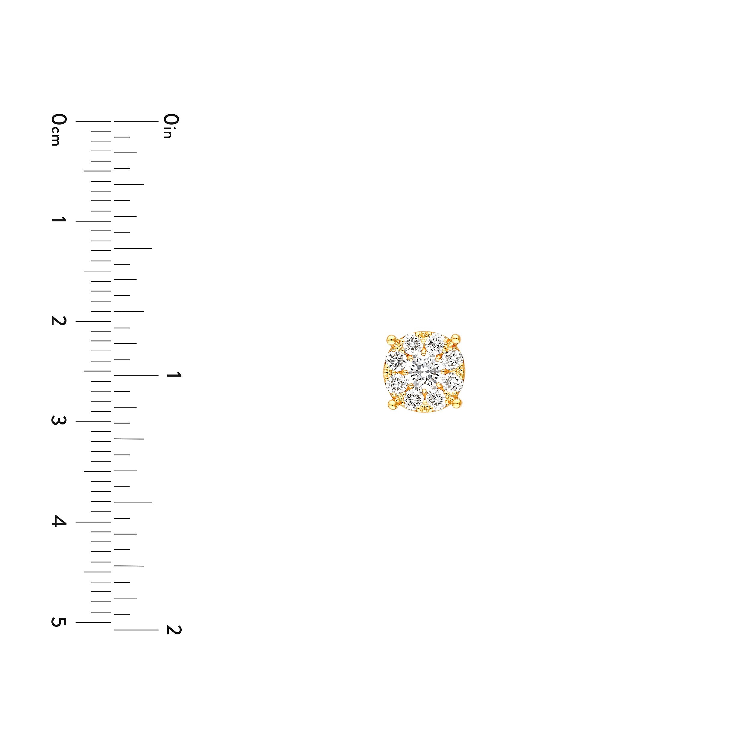 1.0tcw Diamond Cluster Stud Earrings
