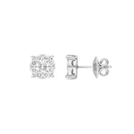 1.0tcw Diamond Cluster Stud Earrings