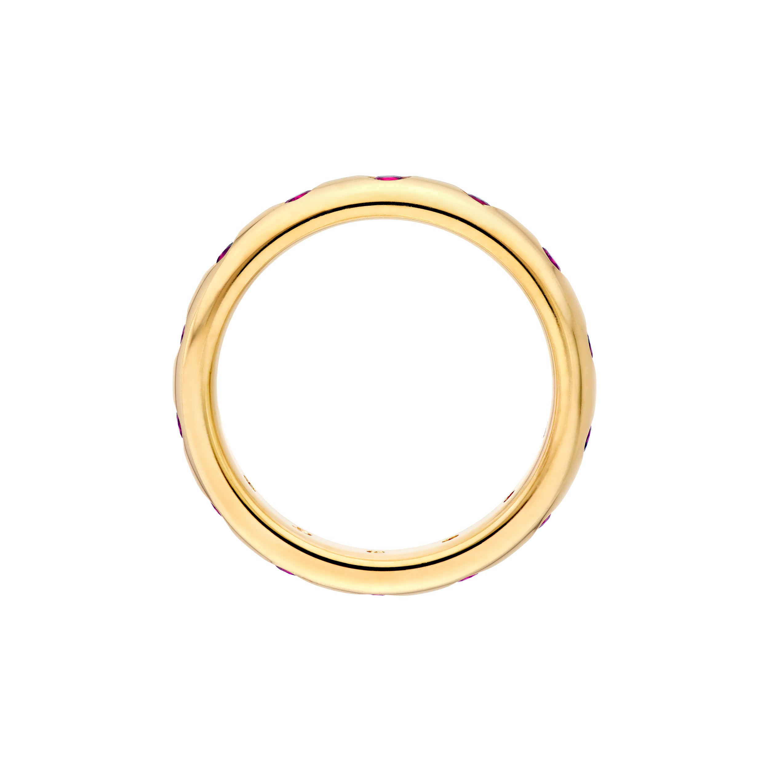 1/2tcw Round Ruby Straight Band Ring
