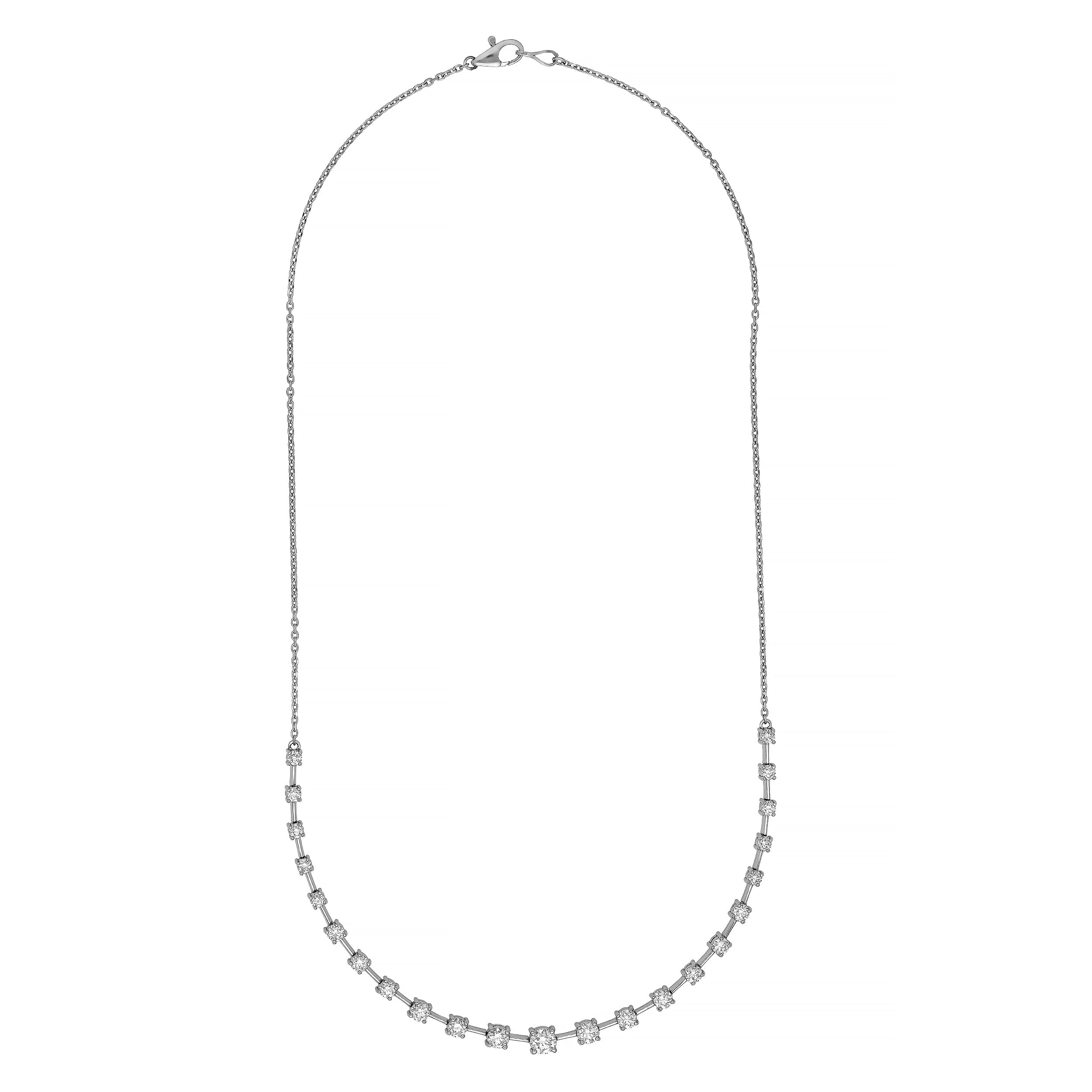 2-1/2tcw Diamond Ascending Stone Necklace