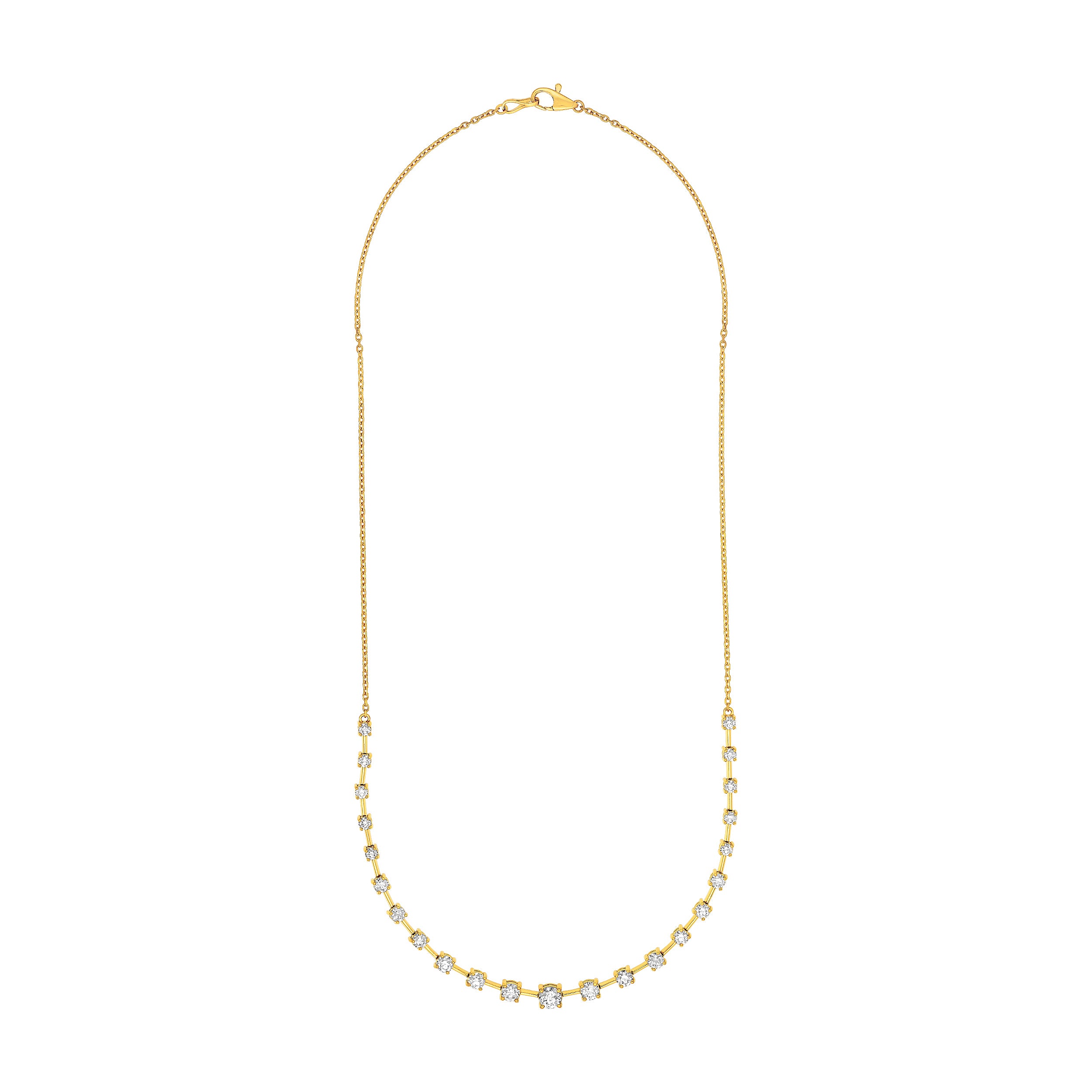 2-1/2tcw Diamond Ascending Stone Necklace