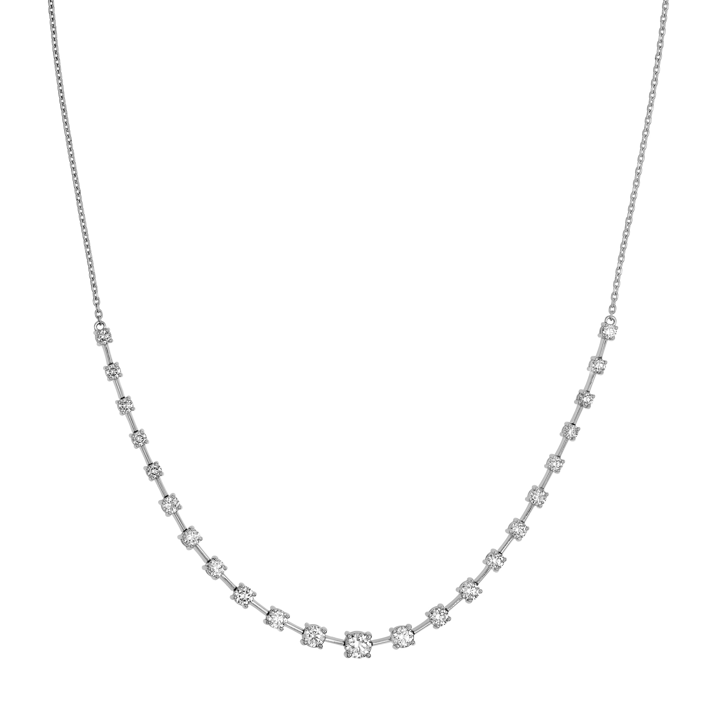 2-1/2tcw Diamond Ascending Stone Necklace