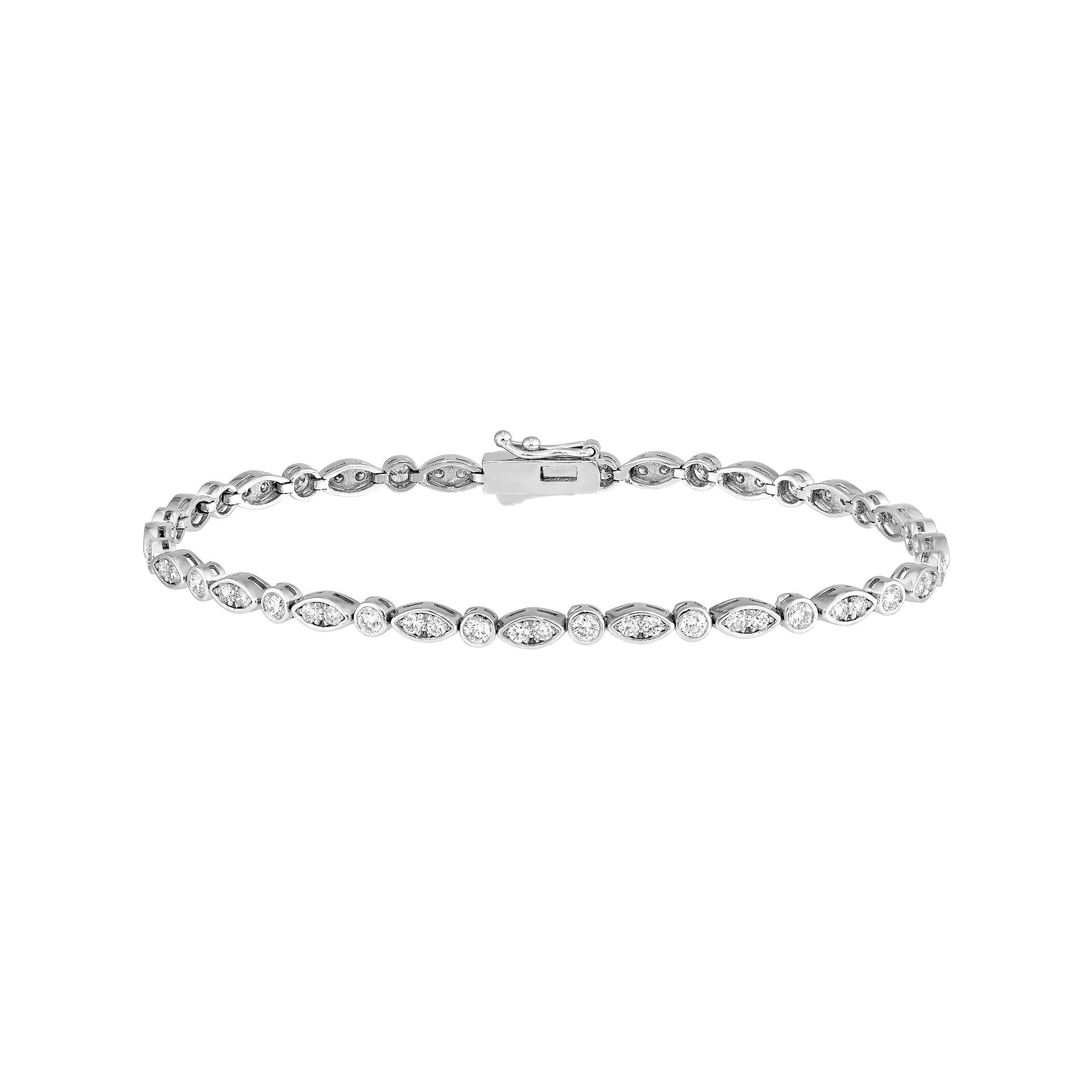 1-7/8tcw Diamond & Marquise Station Bracelet