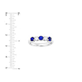 5 Stone Alternating Diamond and Sapphire Ring