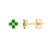 2.5mm Tsavorite Flower Stud Earrings