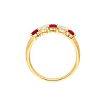 3.5mm Round Ruby & Diamond Ring - 5 Stone