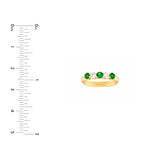 3.5mm Round Emerald & Diamond Ring - 5 Stone