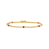 Ruby & 1-5/8tcw Diamond Station Bracelet