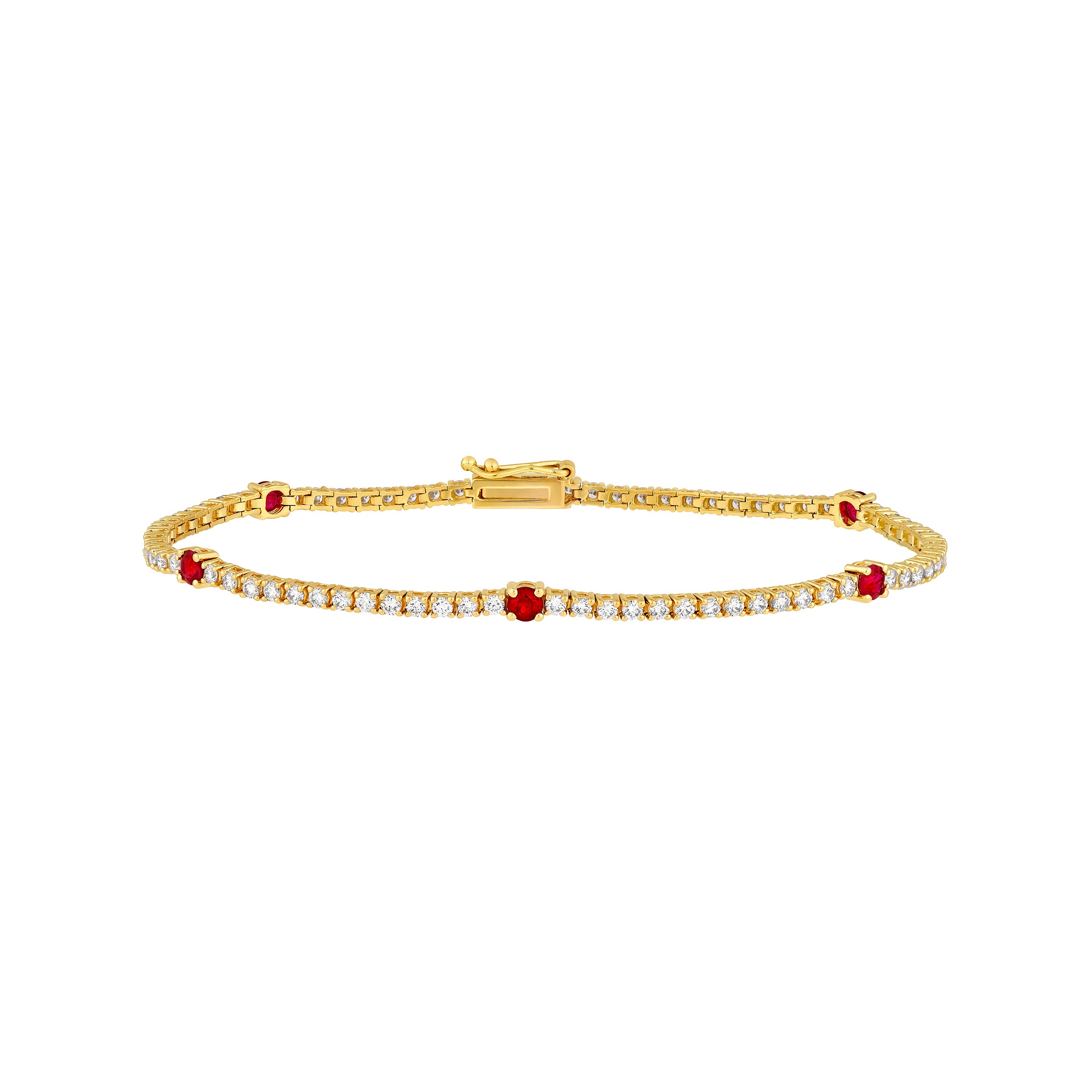 Ruby & 1-5/8tcw Diamond Station Bracelet