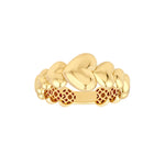 Graduated Angled Heart Ring