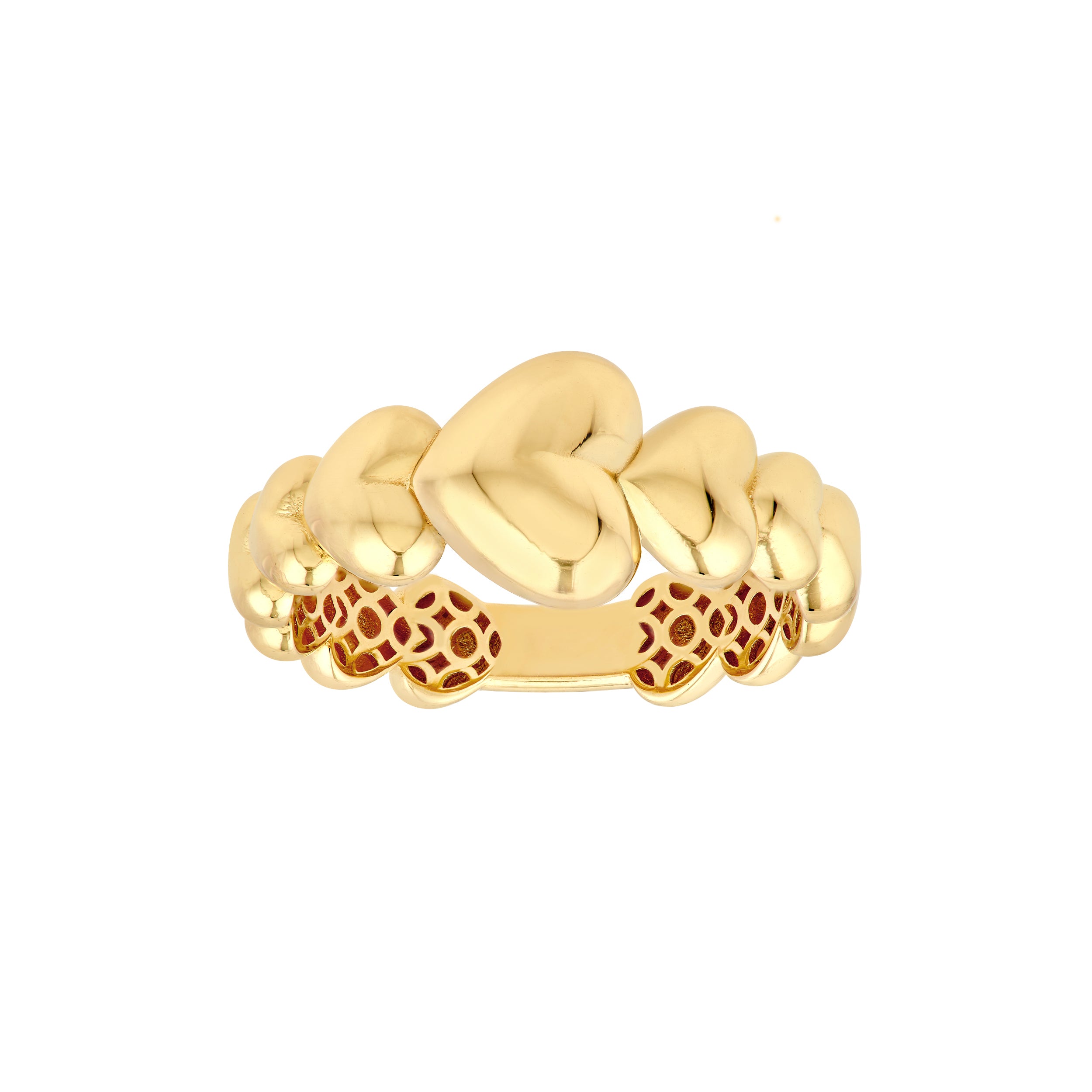 Graduated Angled Heart Ring