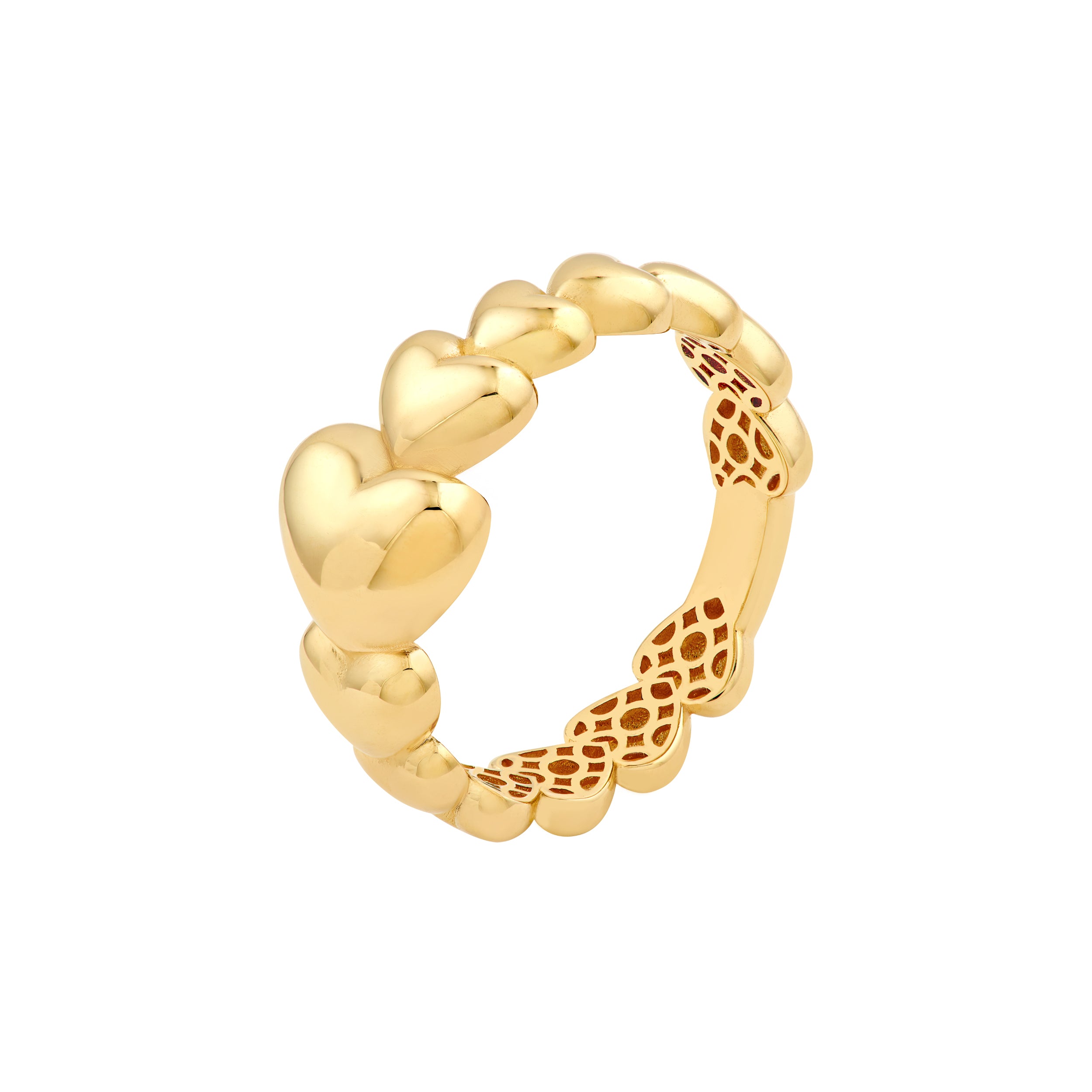 Graduated Angled Heart Ring