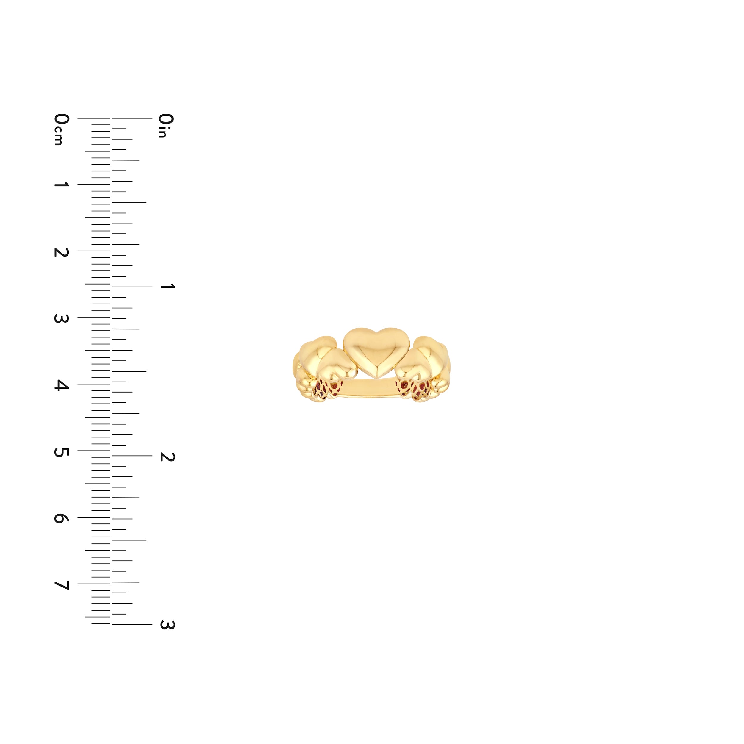 Alternating Puffy Hearts Ring