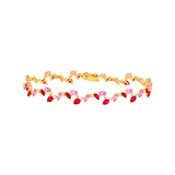 Pink Sapphire and Ruby Blossom Bracelet