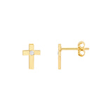 4pt Diamond Cross Stud Earrings