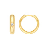 15mm Diamond Round Hoop Earrings