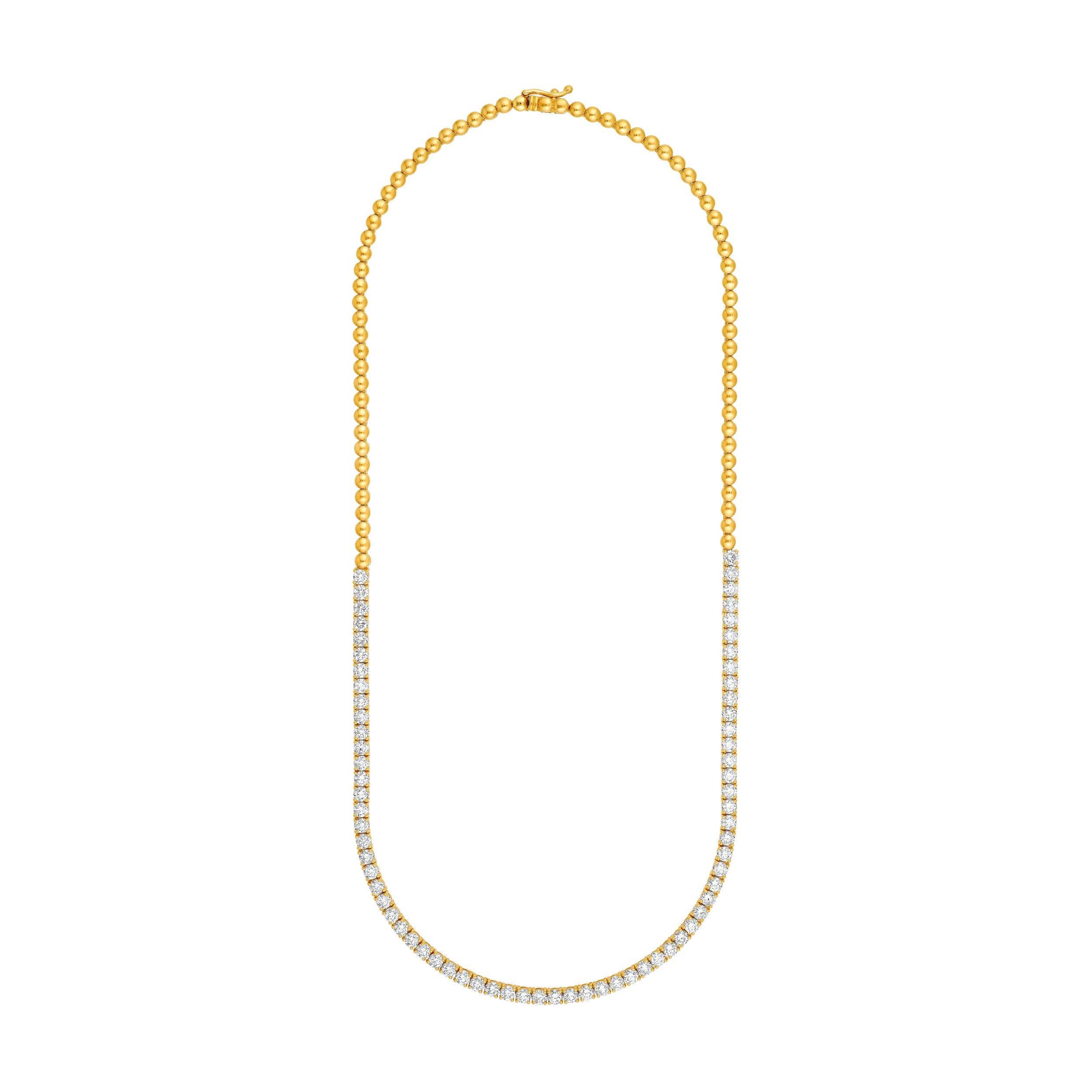 Diamond Halfway Tennis Straight Necklace (7tcw)