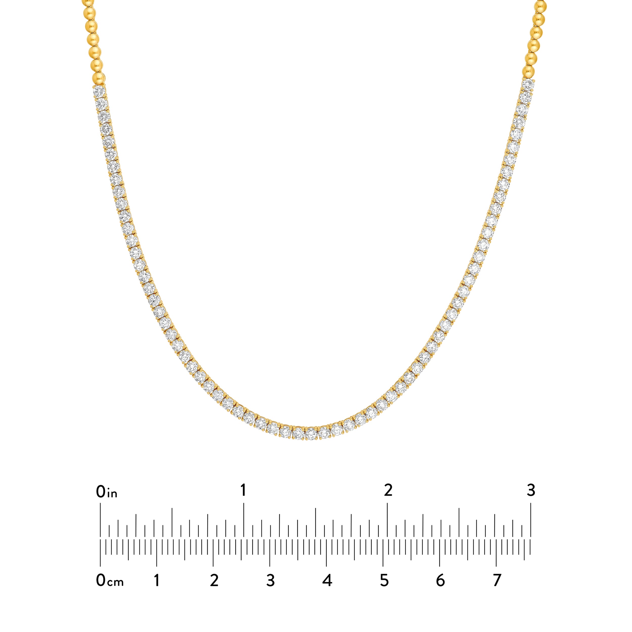 Diamond Halfway Tennis Straight Necklace (7tcw)