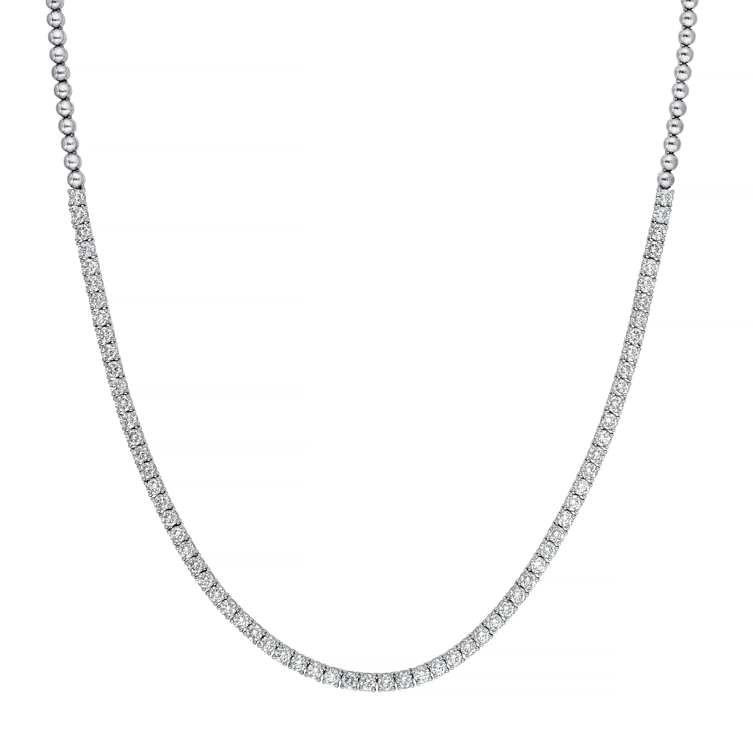 Diamond Halfway Tennis Straight Necklace (7tcw)