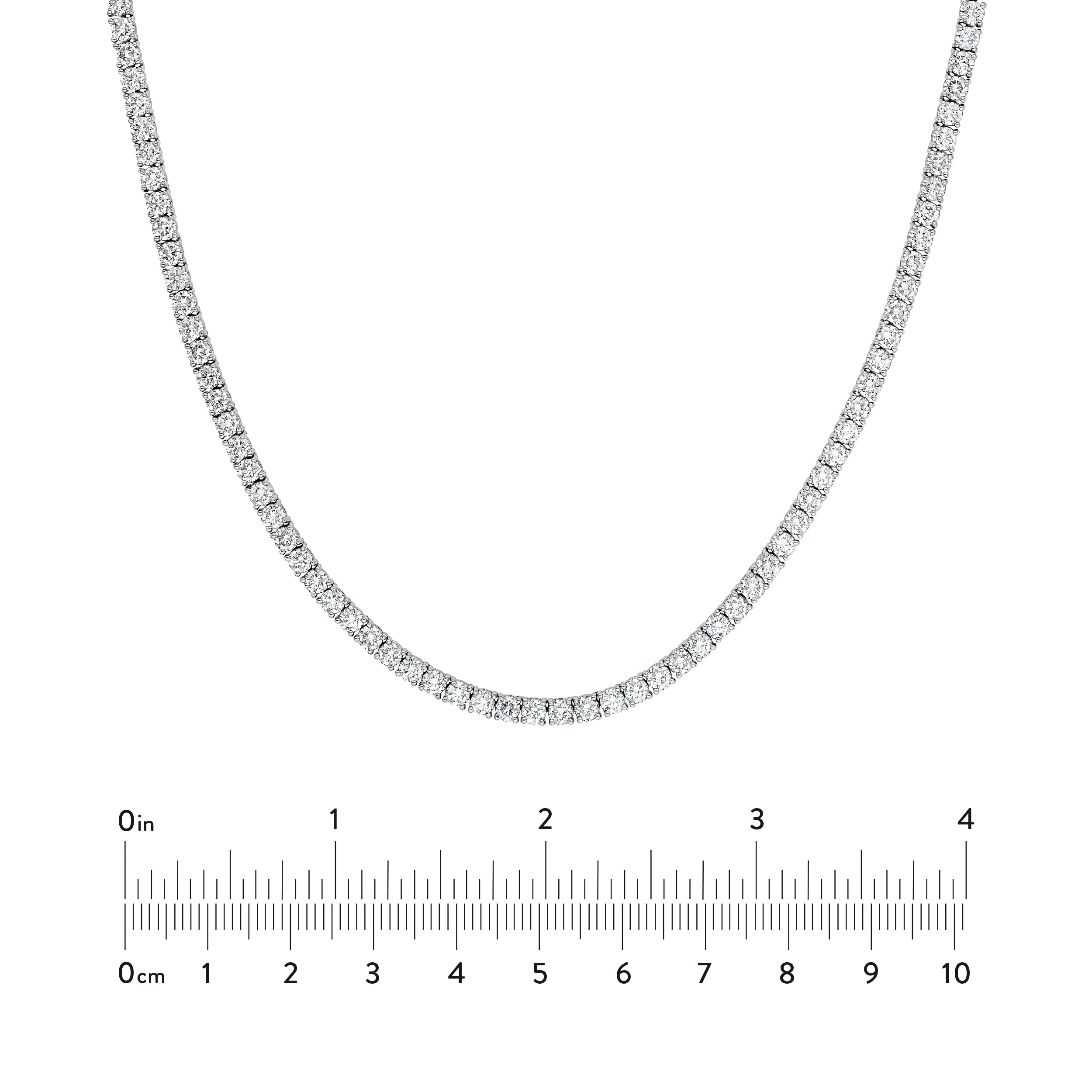 Diamond Halfway Tennis Straight Necklace (7tcw)