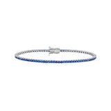 Round Blue Sapphire Tennis Bracelet
