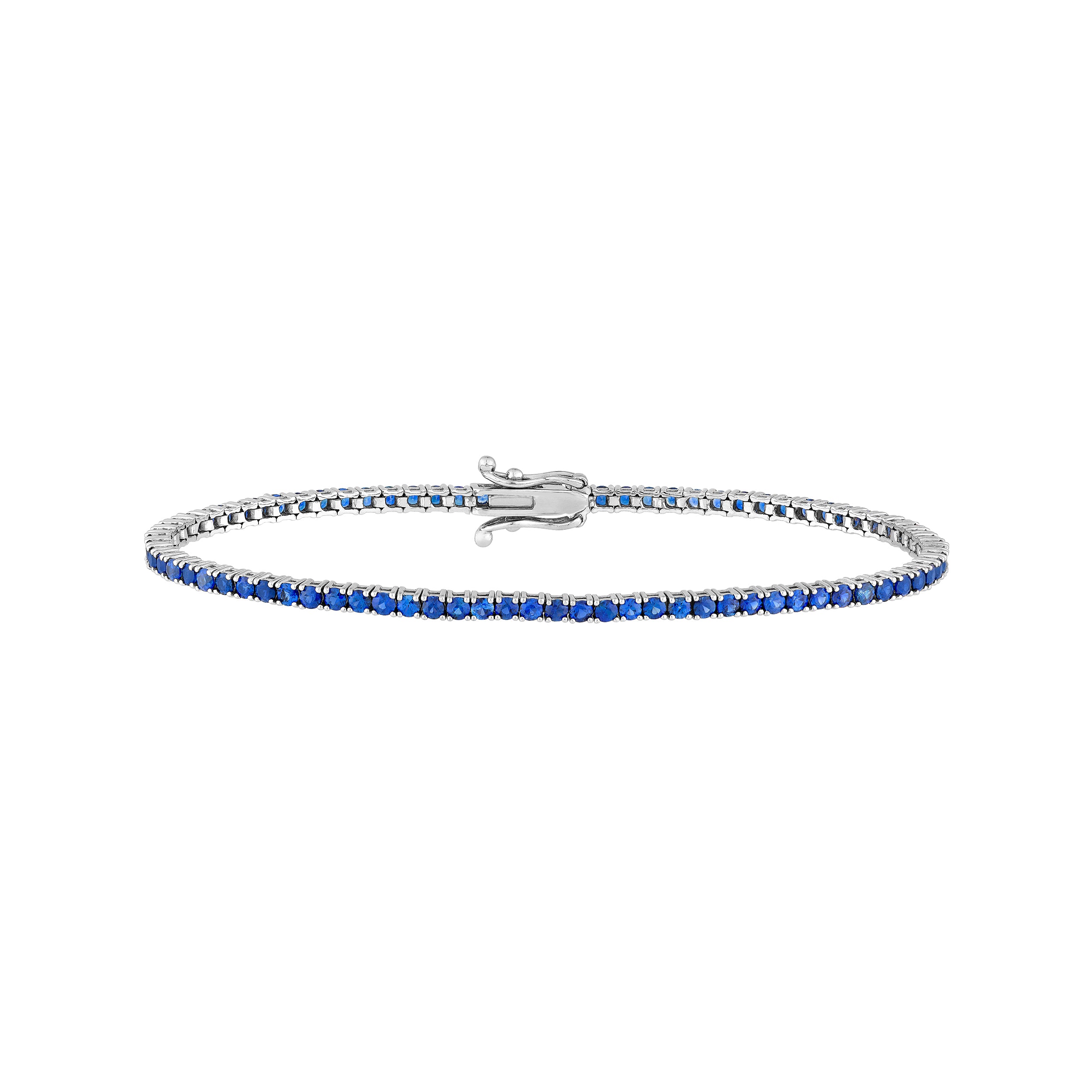 Round Blue Sapphire Tennis Bracelet