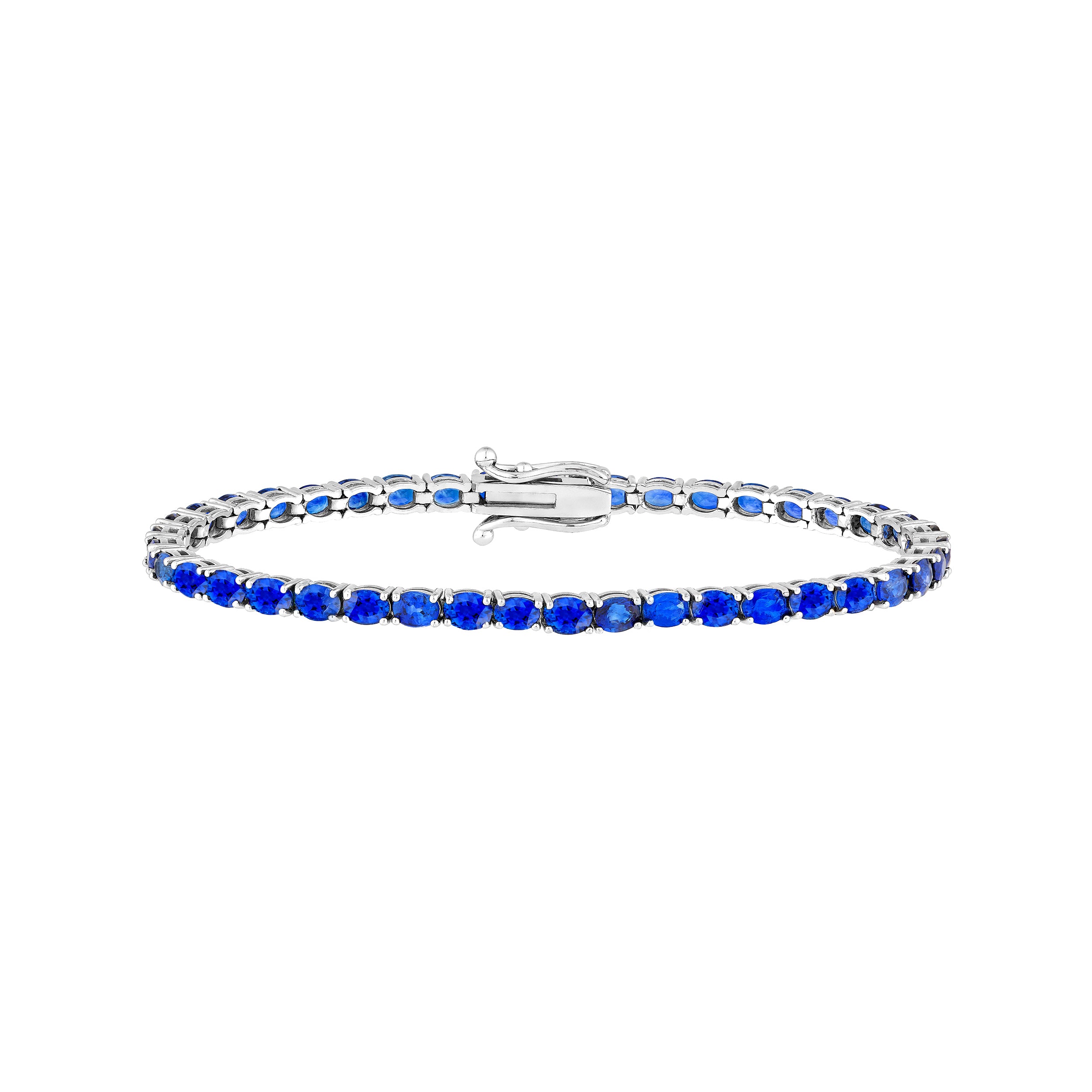 Oval Blue Sapphire Tennis Bracelet