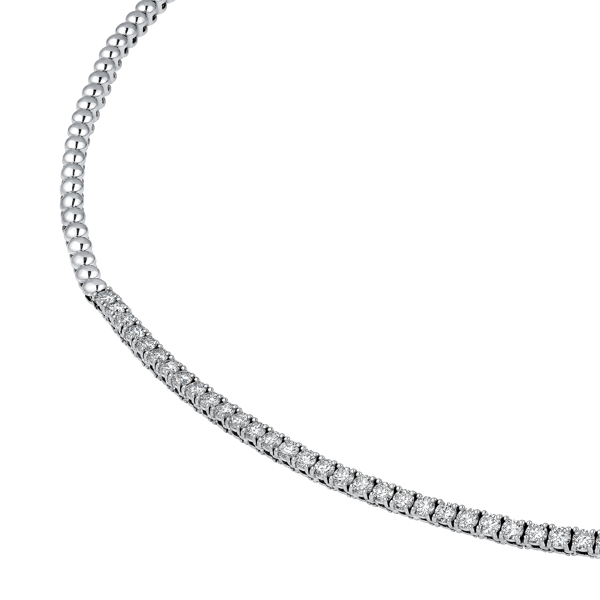 4-5/8tcw Diamond Halfway Tennis Necklace