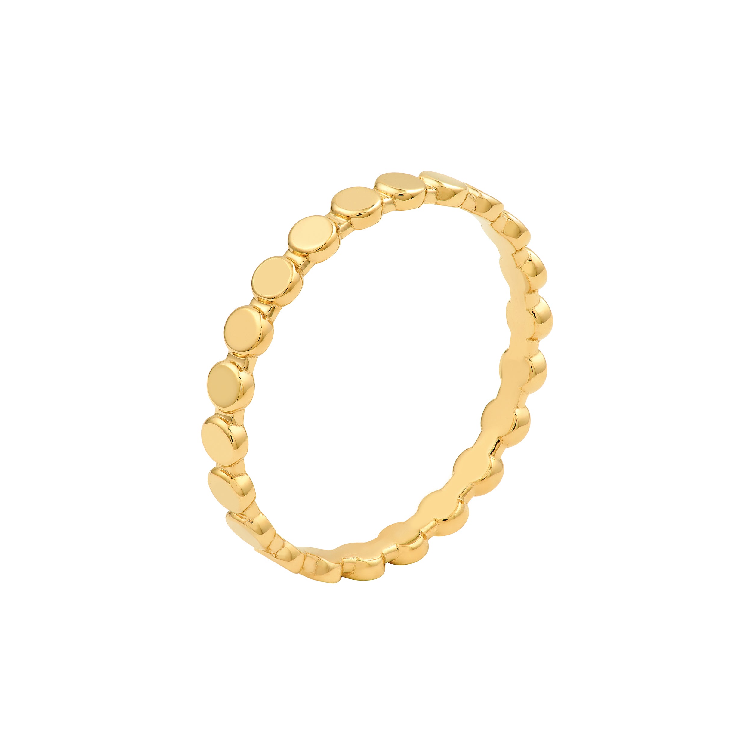 Flat Oval Beaded Band Ring