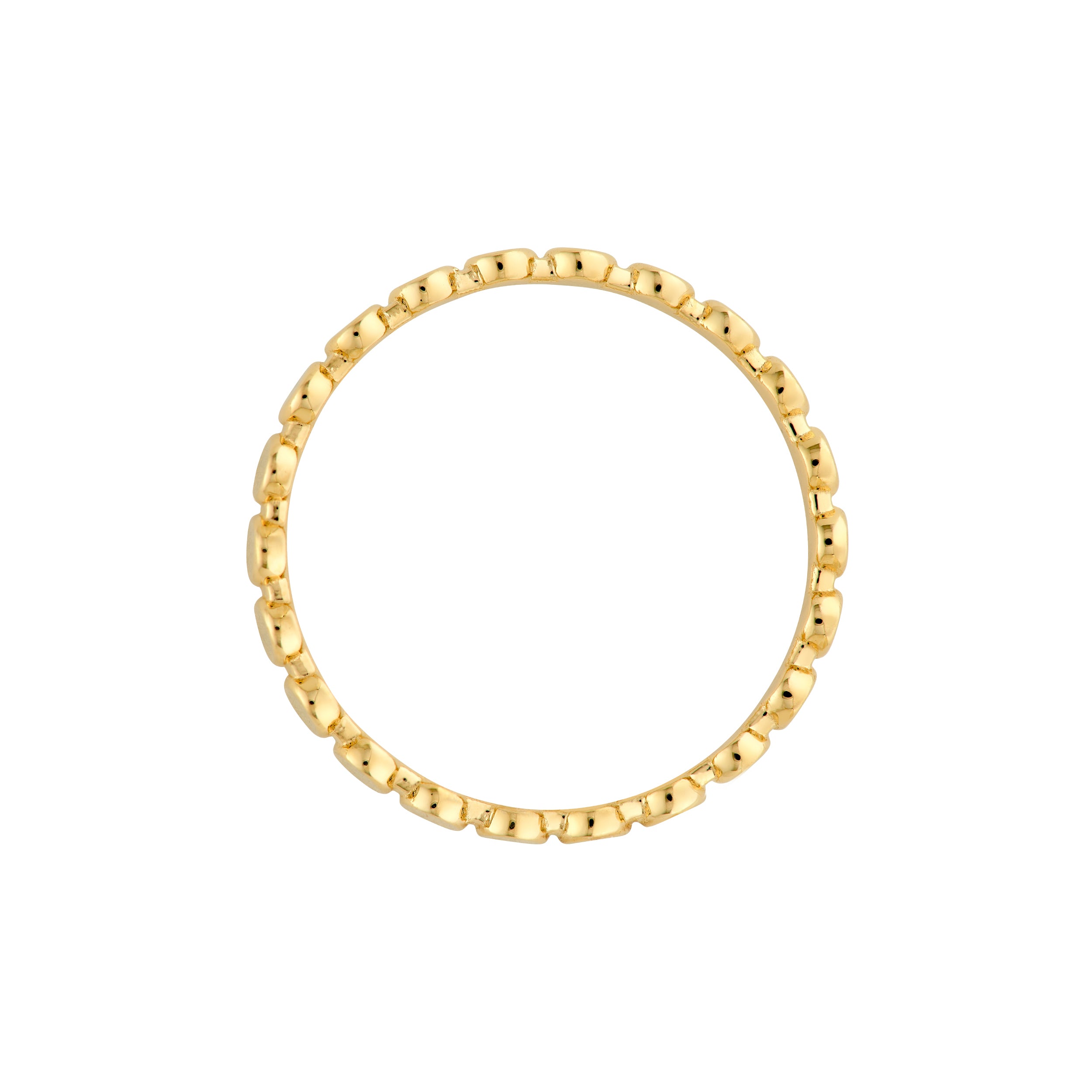 Flat Oval Beaded Band Ring