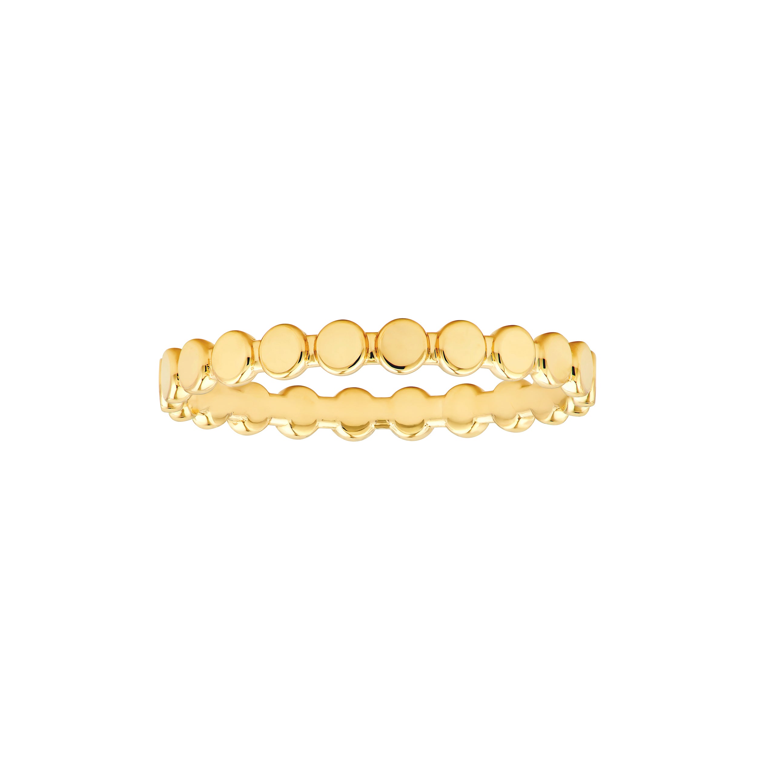 Flat Oval Beaded Band Ring