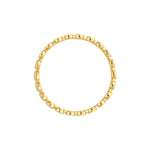 Flat Oval Beaded Band Ring
