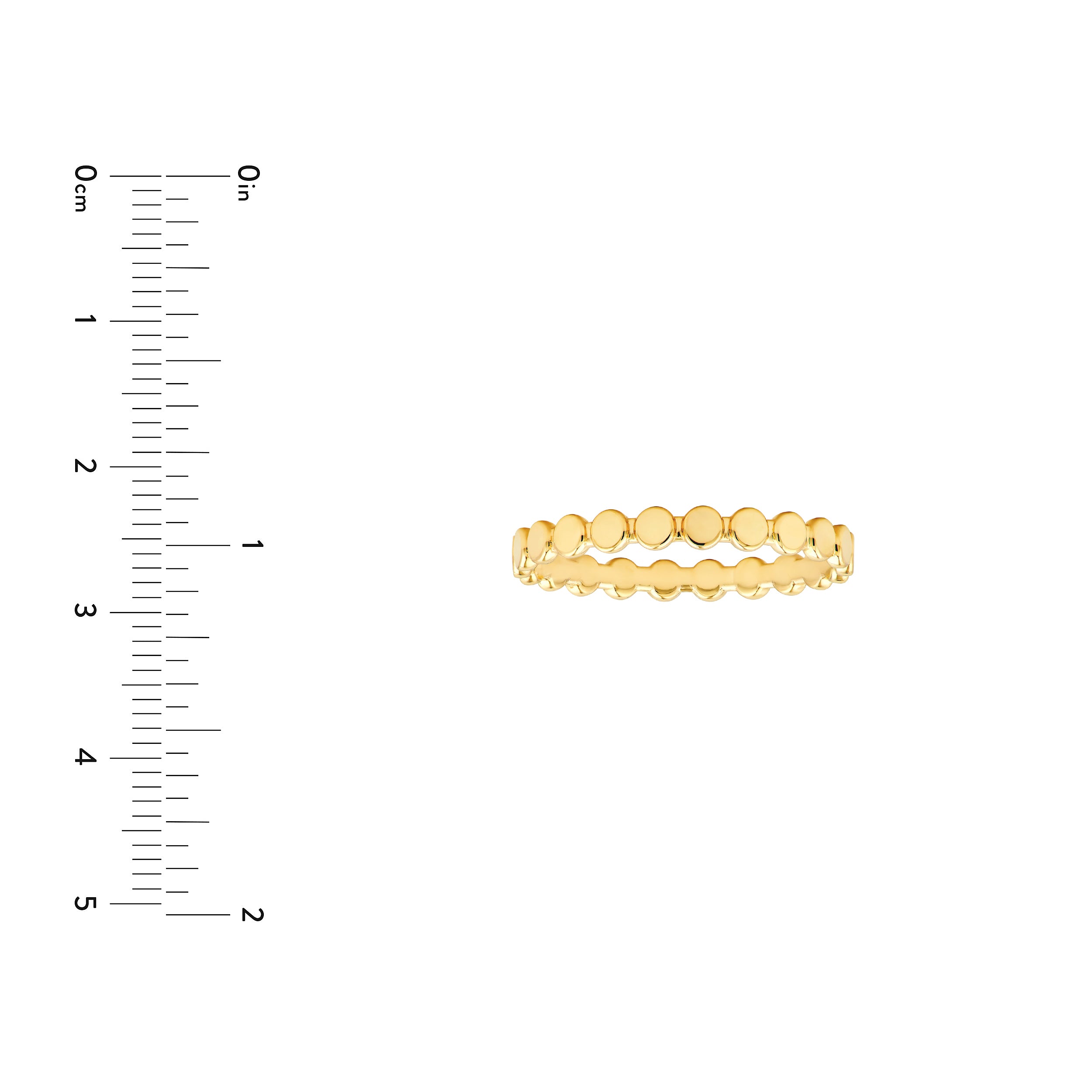 Flat Oval Beaded Band Ring