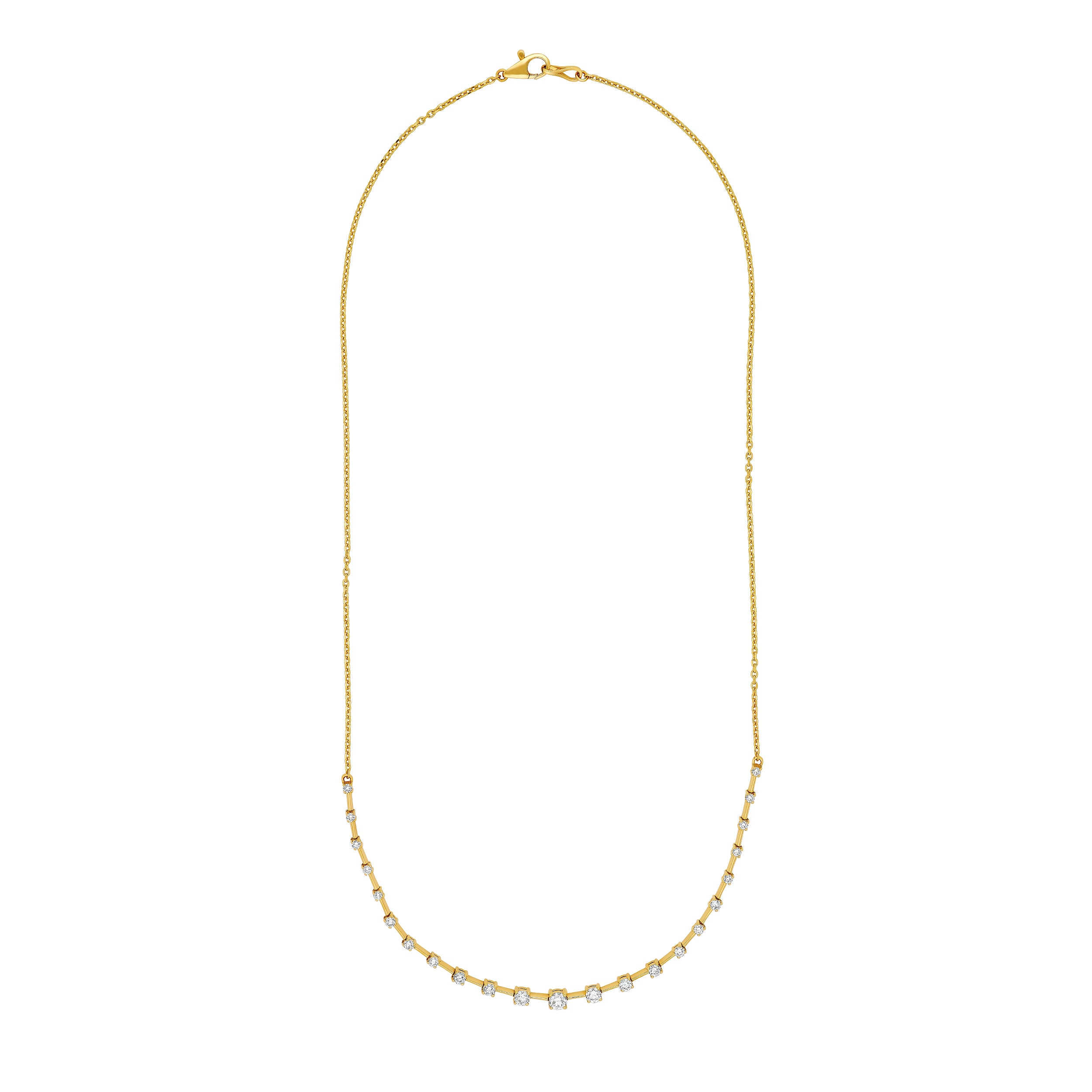 Round Ascending Diamond Necklace (1tcw)