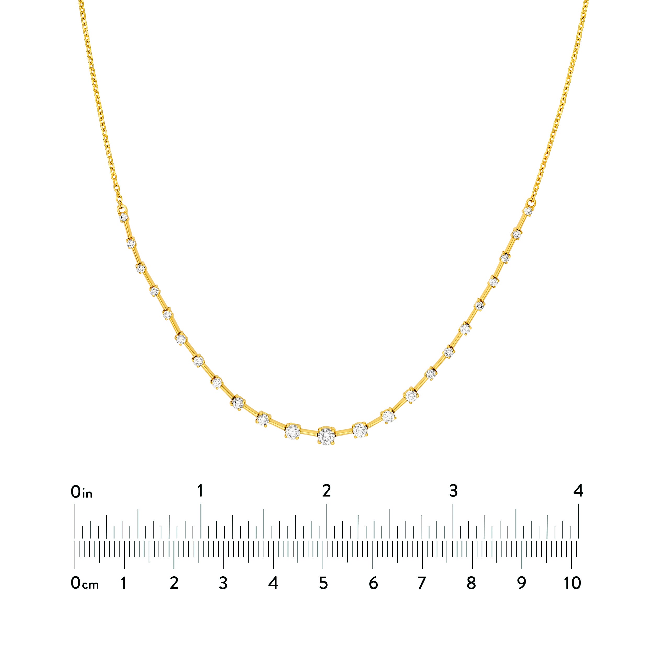 Round Ascending Diamond Necklace (1tcw)
