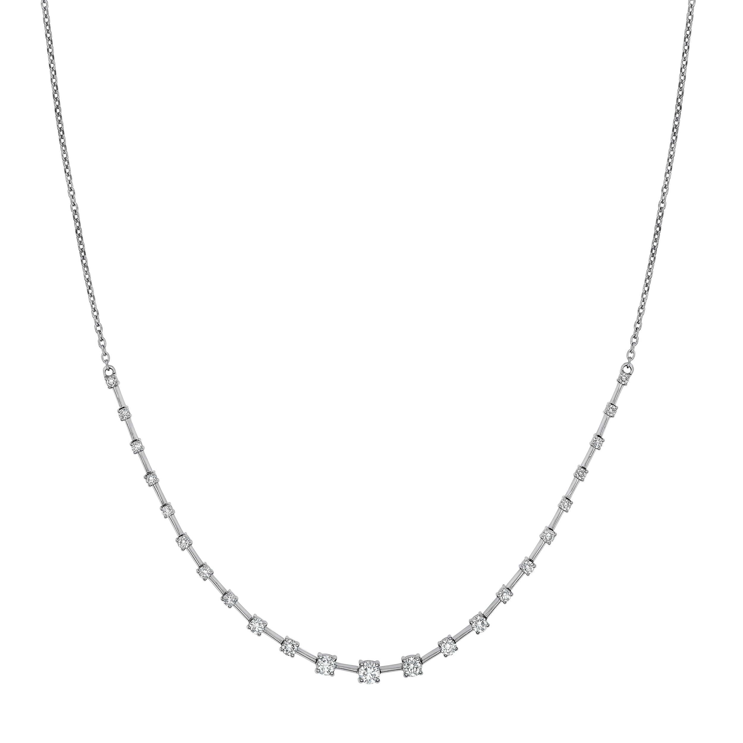 Round Ascending Diamond Necklace (1tcw)