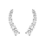 7/8tcw Graduated Round Diamond Climber Earrings