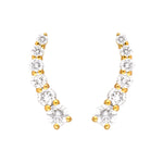 7/8tcw Graduated Round Diamond Climber Earrings
